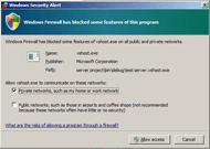 Firewall warning